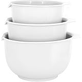 Glad Mixing Bowls with Pour Spout, Set of 3 | Nesting Design Saves Space | Non-Slip, BPA Free, Dishwasher Safe Plastic | Kitc