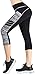 Sugar Pocket Women's Capris Tights Workout Running Leggings Yoga Pants M(BK/Grey)