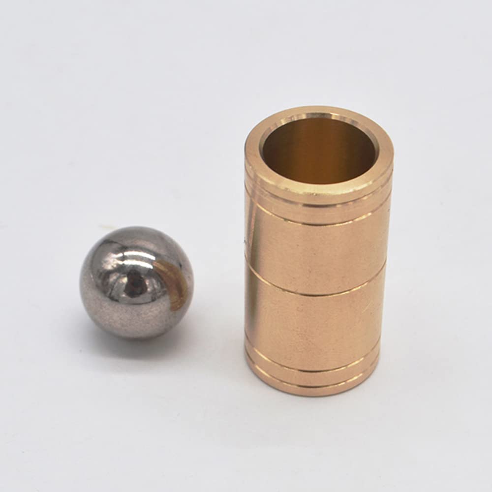 Ball & Tube Mystery (Brass) Magic Tricks Steel Ball Sink Down Into Tube Magia Close Up Illusions Mentalism Props Gimmicks