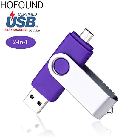 32GB OTG(On the Go) USB Memory Sticks 2-in-1 (USB 3.0 & Micro USB) Flash Drive For Android Smart Phone Tablet & PC Dual Port With Box - Purple