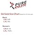Pure Athlete Ski Socks Warm Merino Wool - Best Lightweight Thin Ski Snowboard Sock Women Men (1 Pair - Orange/Black, Large-X-Large)
