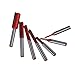 CNBTR 1/4 Inch Shank Dia Silver & Red Carbide Woodworking Straight Router Bit Set Pack of 7