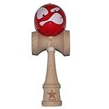 Super Kendama With Red Sour Face Ball And Extra String