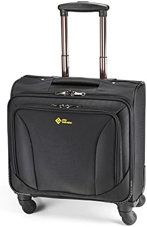 City Traveler Durable Nylon Business Suitcase - Carry On with Spinner Wheels (Notebook Briefcase)