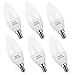 E12 Bulbs Candelabra LED Bulbs 60 Watt,Acaxin E12 Daylight 5000K LED Chandelier Bulbs,600 Lumen, Non-Dimmable,6 Pack