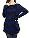 Allegra K Women's Zig-Zag Pattern Knitted Relax Fit Tunic Shirt XL Black Blue