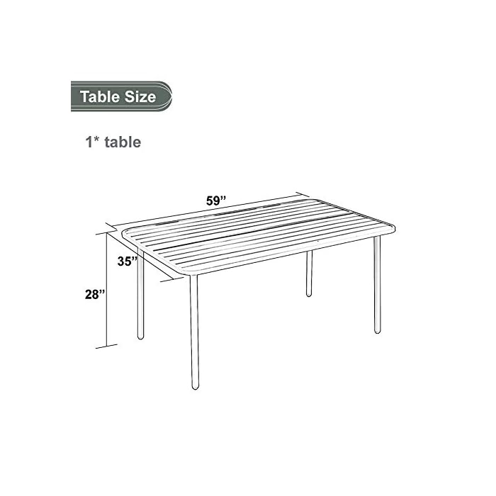 MF Outdoor Dining Table Garden Coffee Bistro Table 6 Person for Lawn