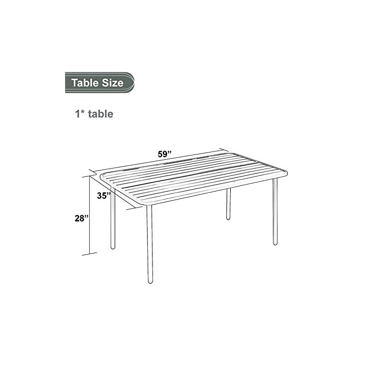 MF Outdoor Dining Table Garden Coffee Bistro Table 6 Person for Lawn