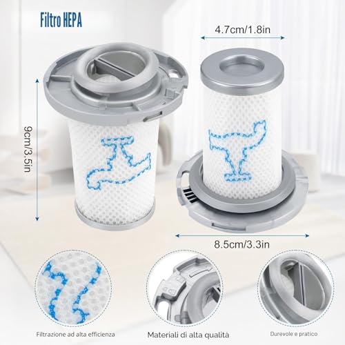 2 x Replacement Filters for Rowenta ZR009006 X-Force Flex 8.60 RH9611 RH9637 RH9638 RH9639 RH9677 RH9678 RH9679 RH9680 RH9690 RH9695 Vacuum Cleaner for X- 6.6 PERPERT 0 RH6821 RH6837 RH6838 RH6878