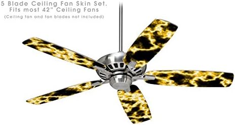 Electrify Yellow - Ceiling Fan Vinyl Decal Skin Kit fits most 42 inch fans (FAN and BLADES SOLD SEPARATELY)