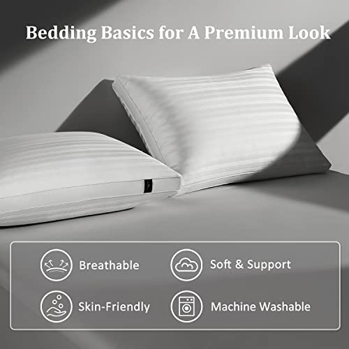 downluxe Goose Down Feather Pillow 2 Pack Gusseted Bed Pillows for