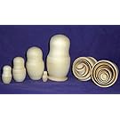 Plain Blank Unpainted Russian Nesting Doll * 5 pc / 4 in * Paint yourself * u-505.4