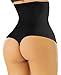 ShaperQueen 102 THONG - Womens Waist Cincher Body Shaper Trainer High-Waisted Girdle Faja Tummy Control Panty Shapewear (S, Black)