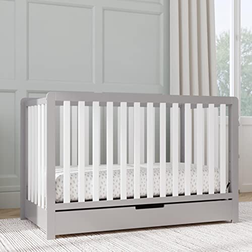 Carter's by DaVinci Colby 4in1 Convertible Crib with Trundle Drawer in Grey and White