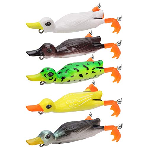 Fuyamp 1 x Angelköder, 3D-Ente, Crankbait Tackle Swimbait Köder mit Haken, künstliche Angelköder. – Bild 3