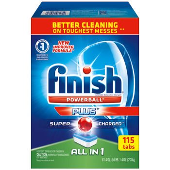 Finish® all-in-one dishwasher detergent powerball tabs…
