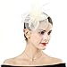 Fascinator Fascinator Sinamay Bridal Wedding Headband Cocktail Feather Mesh Net Veil Party Flower Clip Kentucky Derby Hat for Women