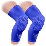 Bucwild Sports Knee Pads/Padded Compression Pro Knee Sleeves (1 Pair) Youth & Adult Sizes - Â Basketball Wrestling Volleyball Black White Red Blue