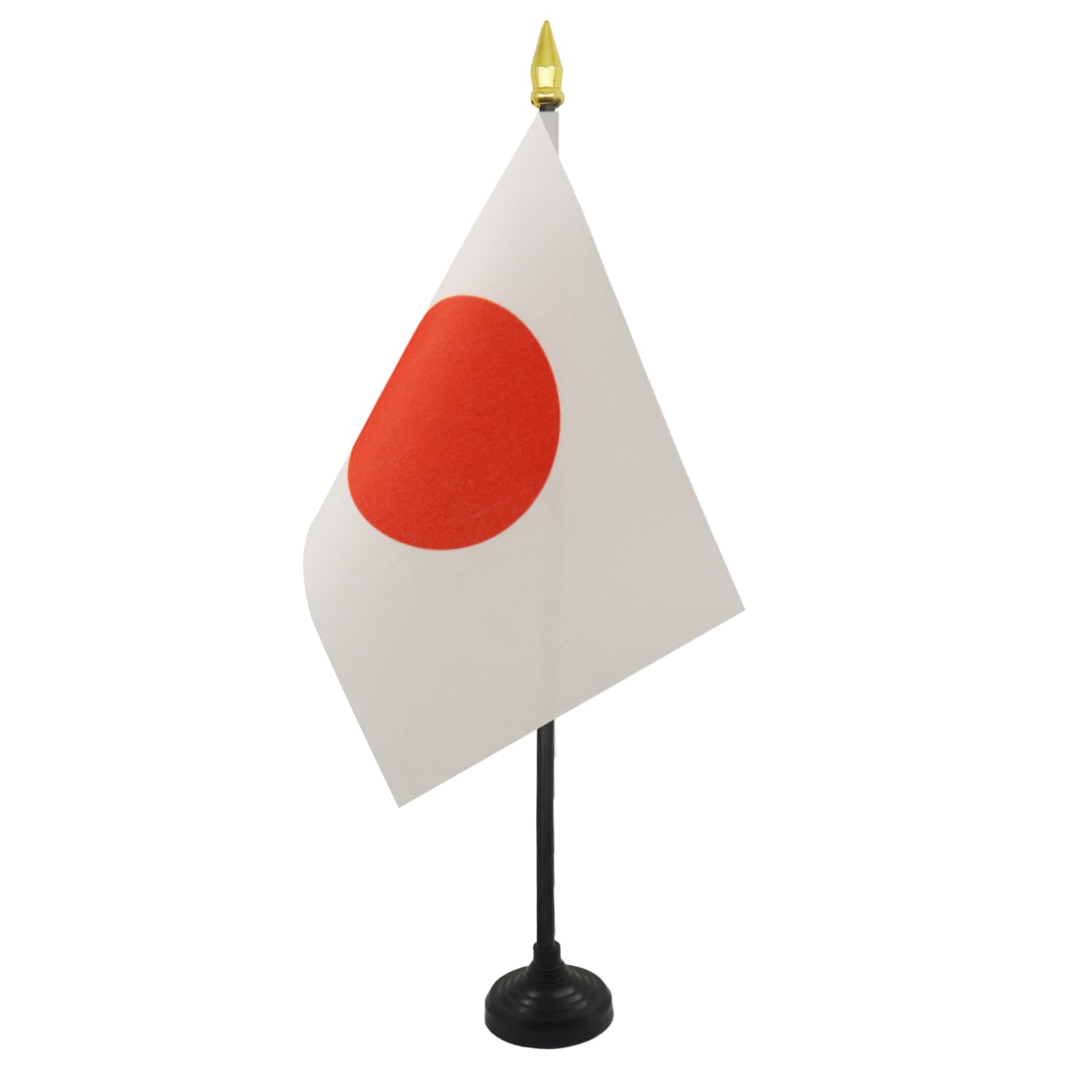 AZ FLAG - Japan Table Flag 4'' x 6'' - Japanese Mini Desk Flag 100% Polyester 15 x 10 cm - Office Mini Banner with 10'' Pole - Golden Spear