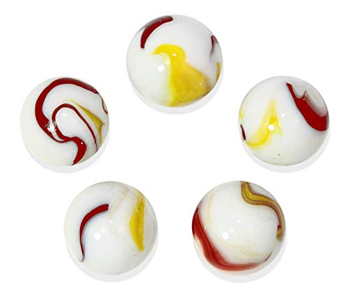 OnlineScienceMall 1/2-Inch Chicken Marble 14mm Players - Pack of 5 w/Stands