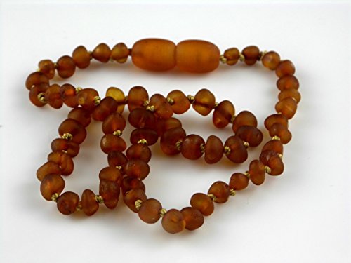 The Art of Cure Original Baltic Amber Necklace- Polished Handmade (Raw Cognac) for boy or girl – 12-12.5 Inches size