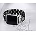 Secbolt Bling Bands Compatible Apple Watch Band 42mm 44mm iWatch Series 6 5 4 3 2 1 SE Women Dressy Jewelry D-link Stainless Steel Wristband Strap, Black