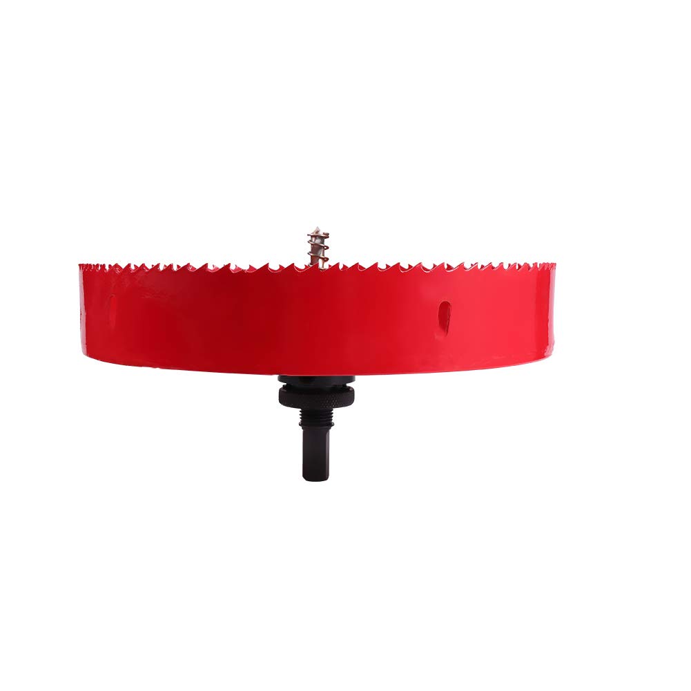 Utoolmart 220mm Bi-Metal Hole Saw M42 High Speed Steel Holesaw Blade 25mm Cutting Depth Opener Cutter Drill Bit With Hexagonal Handle for Wood Sheet Metal Plastic Fiberboard
