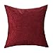 CaliTime Cushion Cover Throw Pillow Case Shell for Home Sofa Couch, Roses Floral Embroidered 18 X 18 Inches, Deep Red