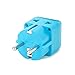 European Plug Adapter by Yubi Power 2 in 1 Universal Travel Adapter with 2 Universal Outlets - 2 Pack - Blue - Shucko Type E / F for France, Germany, Spain, Sweden, Turkey, Ukraine and More!