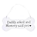 Beautyflier Wooden Bone Shaped Plaques Wedding Pet Hanging Chalkboard Sign Daddy Asked Mommy Said Yes