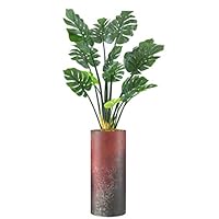 SIGNWIN Monstera Tree with White, Red, Black & White Paint Splatter Color Block Vase Abstract Rocky Minimalism Zen Dramatic Multicolor Dark for Living Room, Bedroom, Office - X-Large 5 Feet (60