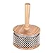 Muslady Wooden Cabasa Percussion Musical Instrument Metal Beaded Chain & Cylinder Pop Hand Shaker for Classroom Band Medium Size