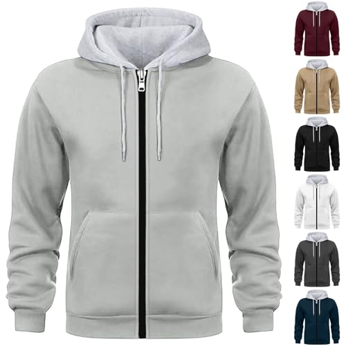 Hoodies for Men Uk Plain Casual Hoodies Hoody Zip Up Sweatshirts Winter Warm Hoodie Pullover Sweatshirt with Pockets Long Sleeve Drawstring Hoodie