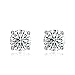 Tobert Women's Sterling Silver Round Cubic Zirconia Stud Earrings