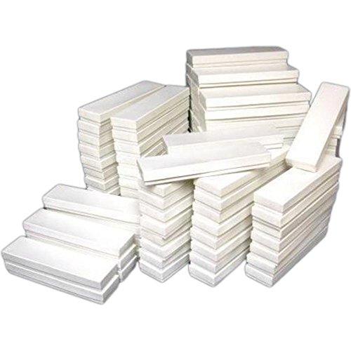 100 White Jewelry Bracelet Watch Cotton Display Gift Boxes 8"