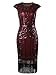 Vijiv 1920s Vintage Inspired Sequin Embellished Fringe Long Gatsby Flapper Dress
