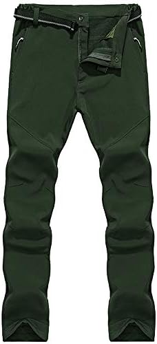 LY4U Men's Outdoor Winter Hiking Camping Hunting Climbing Trousers Water-resistant Soft Shell Fleece Lined Thicken Warm Wear-resisting Pants