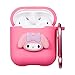 Logee Pink Melody Case for Apple Airpods Charging Case,Cute Silicone 3D Cartoon Airpod Cover,Soft Protective Accessories Kits Skin with Carabiner,Character Cases for Kids Teens Girls Guys (Airpods)