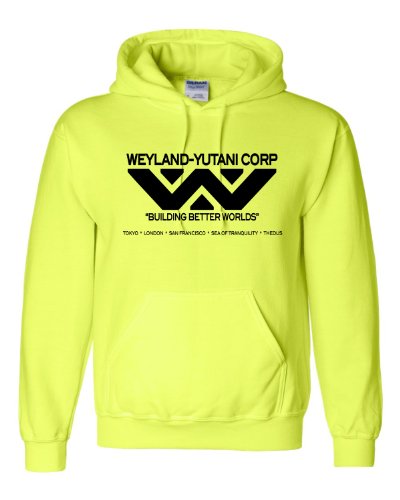 Large Safety Green Adult Weyland Yutani Corporation Alien Company Science Fiction Hooded Sweatshirt Hoodie