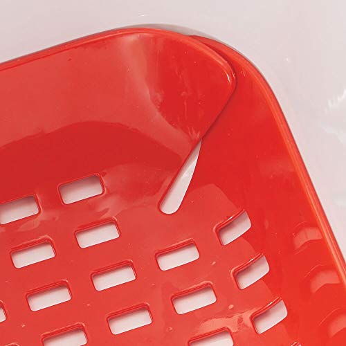 mDesign Adjustable Kitchen Sink Dish Drying Mat/Grid Soft Plastic