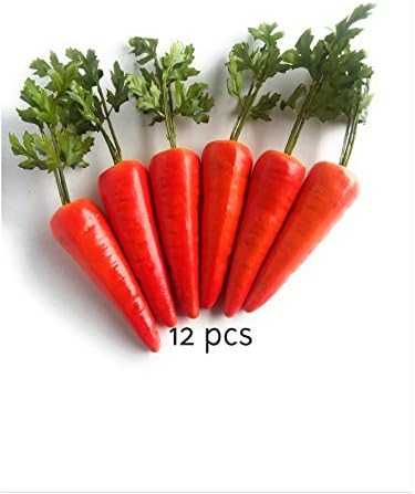Mezly Simulation Carrots Artificial Vegetables Home&amp;Kitchen Decorations (12 pcs)