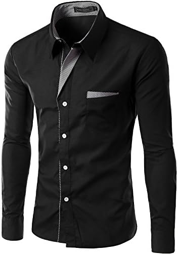 Sonjer New Fashion Long Sleeve Shirt Men Korean Slim Design Formal Casual Male Dress Shirt Size M-4Xl Black 4XL