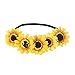 DDazzling Sunflower Crown Sunflower Headband Halo Hair Accessories (Yellow Big Flower)