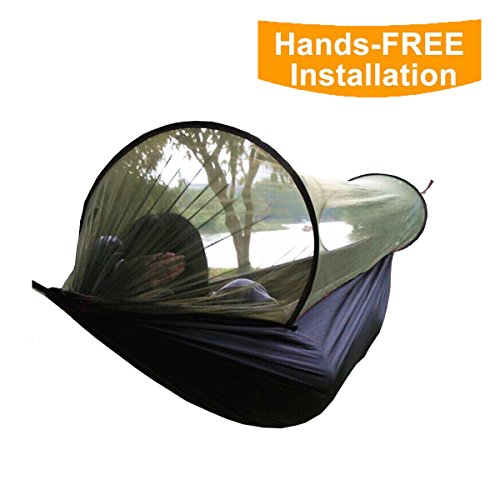 9ft Hammock with Mosquito Net - Exqline Ultralight & Quality Camping Hammock, Bug Net, Comfort for Camping, Hiking, Travel, Outdoors and Countryard, Large Size, 440LB Max Weight