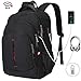 GMLS Laptop Backpack, Travel Business Backpack for Men & Women with USB Charging Port, Water Resistant Anti Theft School College Computer Back Pack Bag Fits Up to 15.6 Inch Notebook - Black