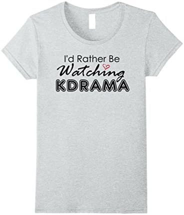 Women's I'd Rather Be Watching KDRAMA Korean Drama Tee XL Heather Grey