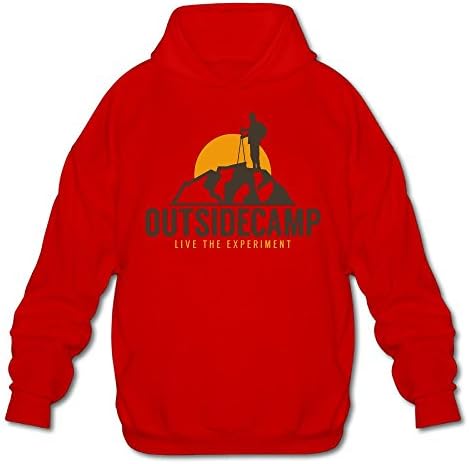 Outside Camp Hiking Life Men's Cool Custom Lightweight Pullover Hoodie Hooded Sweatshirt Red XX-Large