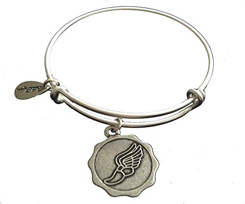 Bella Ryann Hermes Runner's Foot Silver Charm Bangle Bracelet