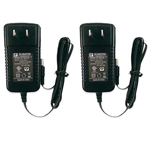 TIGERSECU Security Camera Power Adapter 12V 2A 100V-240V Power Supply for Analog/AHD/HD CCTV Security Cameras (2-Pack, Black)