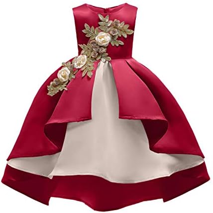 AYOMIS Girl's Lace Bridesmaid Dresses Wedding Pageant Dresses Tulle Party Gowns Age 3-12 Years